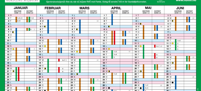 Tømmekalender 1. halvår 2025 Tømmekalender 1. halvår 2025